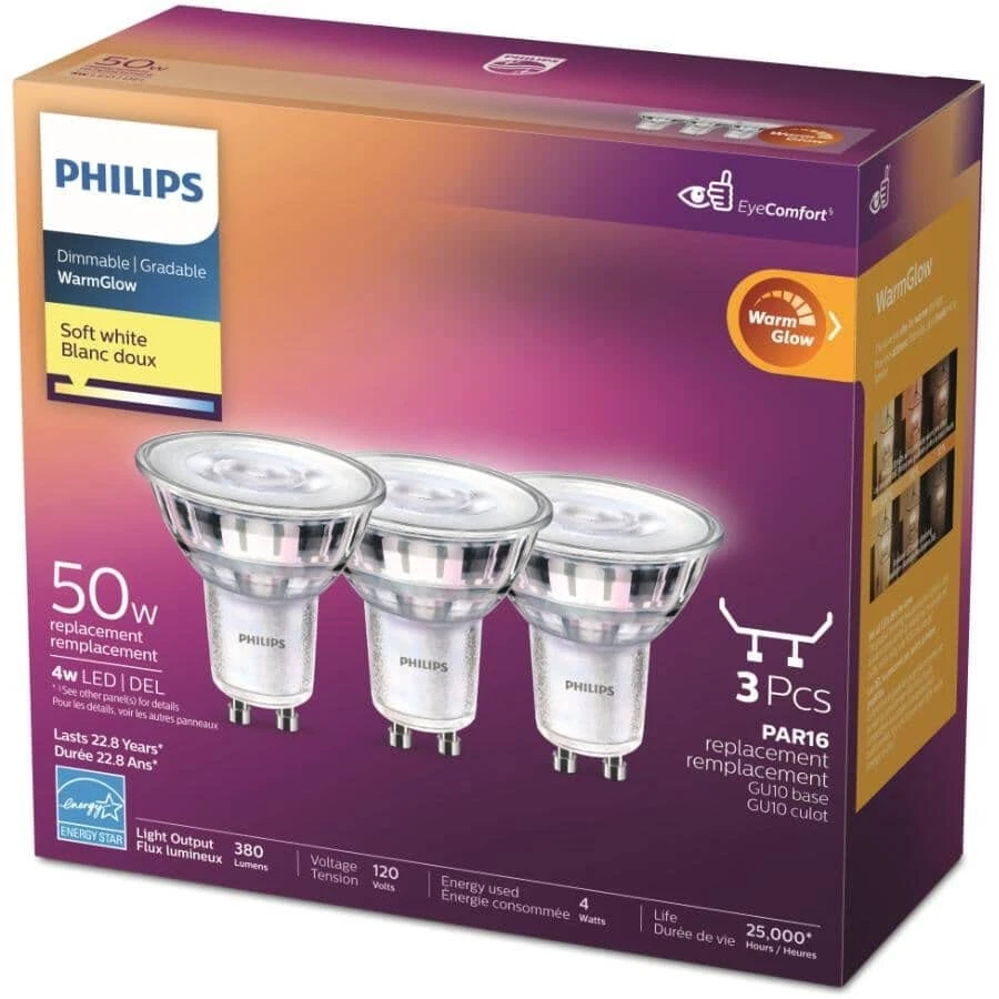 Philips Dimmable Led Mr16 Spotlight Bulb 4.5W 400 Lumens Warm Glow 2700K - Image 1 of 1
