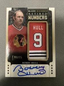 Bobby Hull 2015 cubierta superior diamante negro autografiado números retirados automáticos #8/25 - Imagen 1 de 2