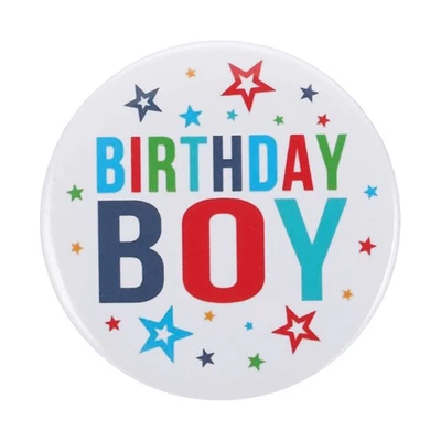 Botón Cumpleaños Niño, Pin Insignia Cumpleaños Hojalata 58mm, Multicolor Foto 1 de 4