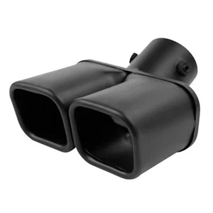 Einlass 63mm Doppelauslass Auto Auspuff Spitze Edelstahl schwarz Auspuffspitzen8057 - Bild 1 von 6
