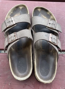 BIRKENSTOCK Women's German Double Strap Brown Leather Sandals Size 11 - Picture 1 of 8
