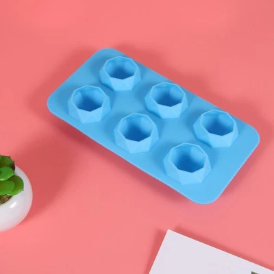  6 Gitter Silikon Eisform Diamantform Eiswürfelschale Eiswürfelbereiter für - Bild 1 von 4