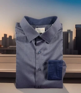 Camisa de vestir Lorenzo Uomo para hombre talla 17,5 34/35 púrpura satén manga larga - Imagen 1 de 12