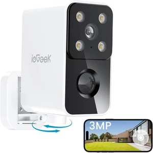 Rotazione 180° Telecamera Wifi Esterno Senza Fili, 4 LED Lights, 2K Videocamera  - Foto 1 di 12