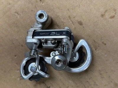 复古 Suntour 蓝线后变速器,短笼 — 第 1/4 张图片