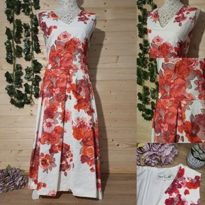 Damsel In A Dress Size 18 Fit & Flare Midi Occasion 1950s Style Retro Red Floral - Picture 1 of 13