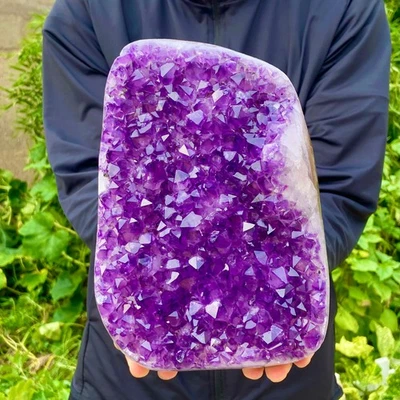 7.7LB Natural Amethyst agate geode quartz cluster crystal specimen Healing - Image 1 of 4