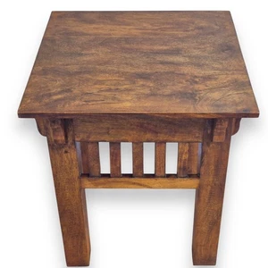 Mesa de centro india vintage de palo de rosa con detalle de panel decorativo - Imagen 1 de 7