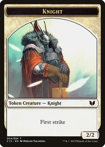 Knight MTG Commander 2015 Token NM x4 (2/2 First Strike) - Magic Card - Picture 1 of 1