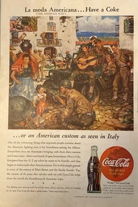 Coca-Cola 1945 - Solider Offering Girl A Coke - 7 X 9 tamaño de anuncio. Envío gratis - Imagen 1 de 9