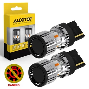 AUXITO 2x T20 7440 W21W Ámbar 8-LED Bombillas Coche Delantero Trasero Señal de Giro Luz DRL - Imagen 1 de 13