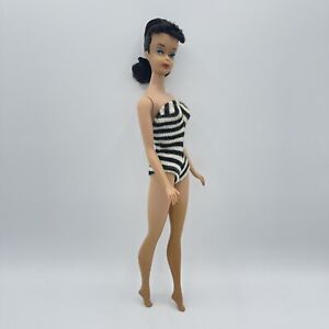 Vintage #4 Brunette Ponytail Barbie Doll TM Solid Body Some TLC 1960-61
