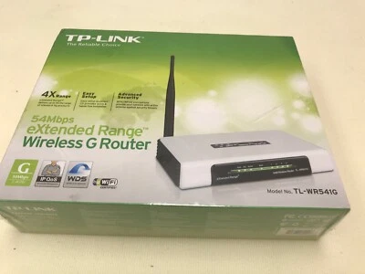 TP-LINK 54mbps EXTENDED RANGE Wireless ROUTER New in BOX with Plastic OVERWRAP - Image 1 of 4
