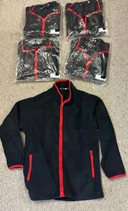 Job lot of 5 x NEW SMALL sized blue w/red trim lightweight fleece jackets - Picture 1 of 3