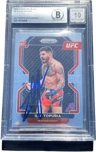 ILIA TOPURIA SIGNED 2022 PANINI PRIZM UFC ROOKIE CARD #115 BECKETT BAS AUTO 10 - Picture 1 of 1