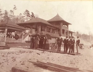 Retrato fotográfico de Western Park Railroad 1900 finamente vestido para damas y caballeros - Imagen 1 de 8