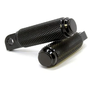 Harley Chopper Bobber CFL Knurled Passenger Pegs -Black Anodized Aluminum - Picture 1 of 1