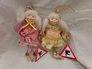 Lot 2 Tregaardens Julehus Angels ~ Fairies Christmas Tree Ornaments With Tags - Picture 1 of 6