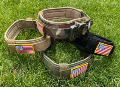NW TACTICAL GEAR American Flag Tactical Dog Collar Service Canine Training Puppy K9 Metal