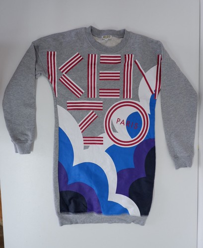 Abito Maglione Kenzo Ragazza Età 12 Anni Grigio Manica Lunga In perfette condizioni