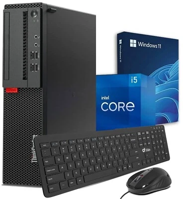 Lenovo Windows 11 Pro Desktop Intel i5 Computer PC SFF 16GB RAM 256GB SSD WiFi - Image 1 of 4