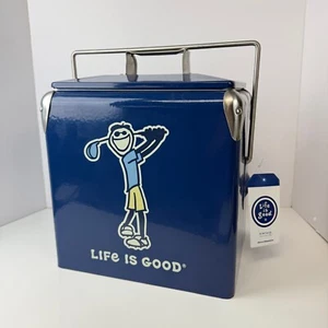 Life is Good Blue Jake Golfing Cooler 14 Qt. Hard Sided Vintage NEW WITH TAGS - Picture 1 of 15