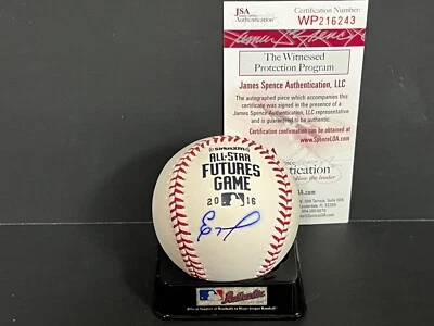 Eloy Jimenez White Sox Auto Signed Baseball 2016 Futures Game JSA COA Imperfect - Image 1 of 2