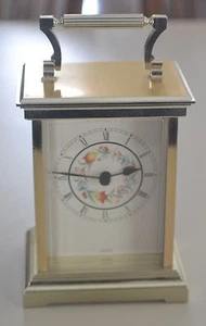 PLASTIC MANTEL CLOCK BATTERY OPERATED GOLD COLOR - Picture 1 of 5