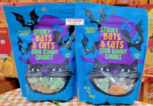 Trader Joe's Spooky Bats & Cats Sour Gummy Candies 14oz 397g (2 Bags) - Picture 1 of 2