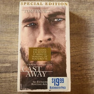 New Sealed Cast Away Special Edition Blockbuster VHS Tom Hanks Fox - Picture 1 of 2