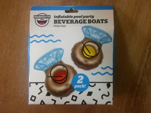 Big Mouth Inflatable Pool Party Beverage Boats Bling Rings 2 Pack - NEW - Picture 1 of 3