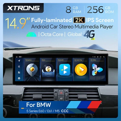 14,9" Autoradio Für BMW 5er E60 E61 M5 CCC Android 14 8G+256GB IPS 2K 2560*720 - Bild 1 von 4