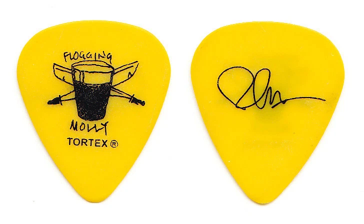 Flogging Molly Bob Schmidt Signature Yellow Guitar Pick - 2011 Tour - Image 1 of 1
