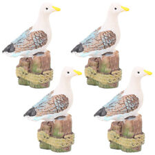  4 Pcs Little Seagull Small Decor Miniature Animal Toys Decorations for Home