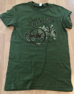 PRIMUS T-Shirt Small 2012 Tour, Green, Carriage Machine On Front Women’s - Picture 1 of 4