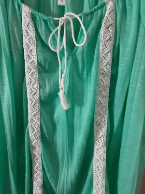 Bobbie Brooks 完好 Summerblouse 带花边装饰 尺寸 XL 全新无标签 — 第 1/4 张图片