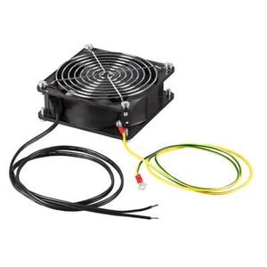 Einbaulüfter Ventilator für Wandgehäuse Netzwerkschrank mit Lüftergitter + Kabel - Photo 1/2