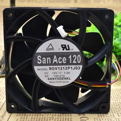 SANYO 9GV1212P1J03 12V 3A 12038 12CM Chassis Cooling Industrial Fan High Power - Image 1 of 4