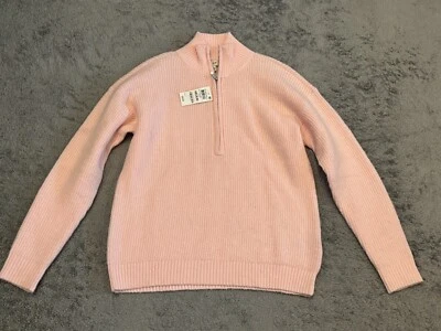 NWT Style & Co Half-Zip Pullover Sweater Womens Medium Pink Knit Soft L/S Top - Image 1 of 4