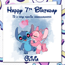 Personalised Birthday Card Lilo and Stitch Girls Granddaughter Niece Aunty /HF