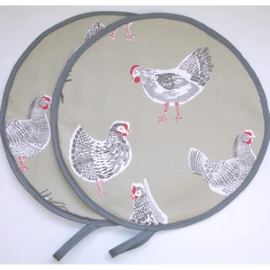 Aga Range Hob Covers Lid Mats Chickens Pads Pair of with Loops Cook Chef Pad Hen - Picture 1 of 6