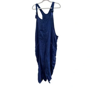 Cynthia Ashby Med Spree 100% Linen Cocoon Overalls Adjustable Straps Lagenlook - Picture 1 of 7