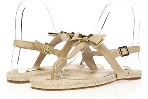 LOUISE ET CIE Womens Creme Leather Buckle Thong Slingbacks Sandals Size 6 M - Picture 1 of 6