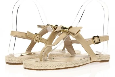 Sandalias LOUISE ET CIE para mujer de cuero crema con hebilla y tanga talla 6 M Foto 1 de 4