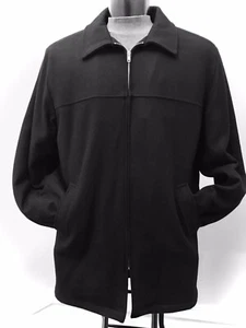 L.A. Gate Men's Black Wool Blend Zip Front Jacket with Faux Fur Lining L/XL - Picture 1 of 7