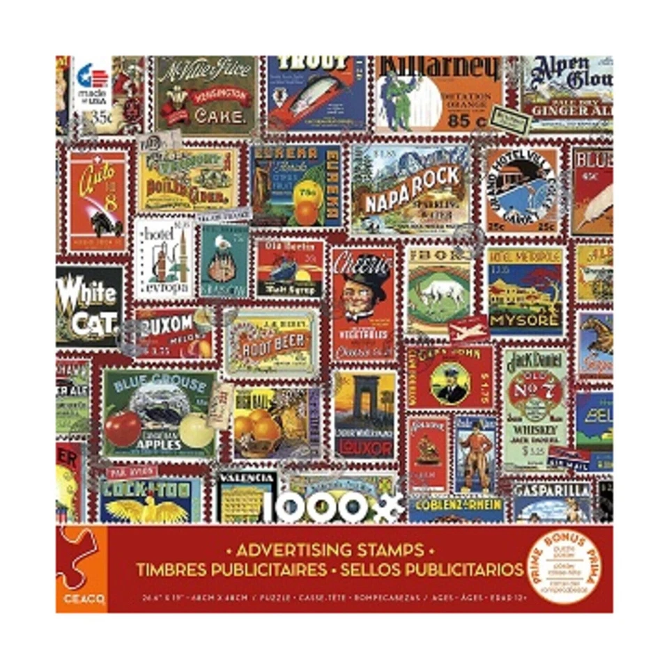 Ceaco Puzzle Stamps - Advertisement Stamps (1000 Pieces) New V28 - Image 1 of 1
