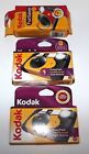 3 Kodak Single Use 35mm Disposable Cameras 27 Exposures Each  - Sealed Expired