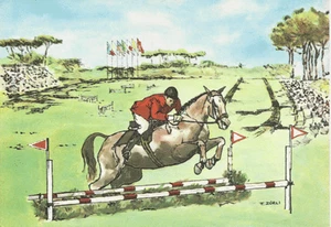 CARTOLINA NON VIAGGIATA _ XVII OLIMPIADE - ROMA 1960 _ F. ZURLI _ EQUITAZIONE - Imagen 1 de 1