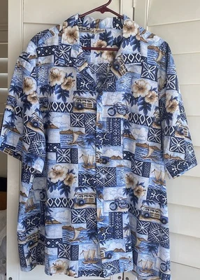 Camisa De Colección Royal Creations Woody Motocicleta Surfista Hawaiana Aloha Hombres 3XL Campamento Foto 1 de 4