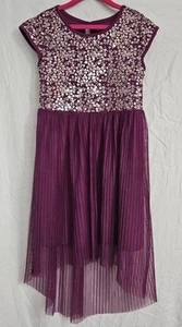 George Girls Purple Sequin Dress Size 7-8 M - Picture 1 of 7